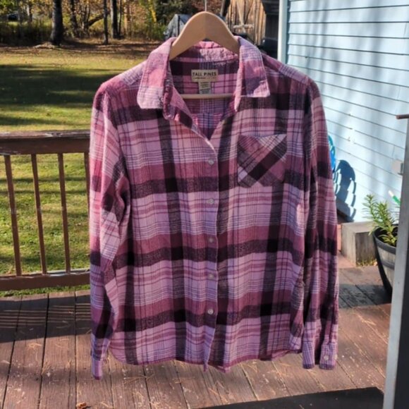 Vintage Woolrich Womens Pink Plaid Flannel Shirt Sz XL Cotton Farmhouse Workwear - Picture 1 of 5